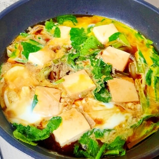 【めんつゆで簡単副菜】ほうれん草と豆腐の卵とじ